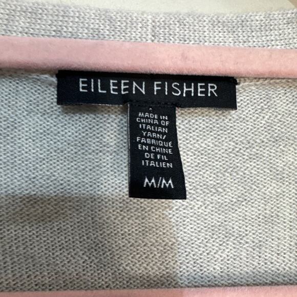 Eileen Fisher Merino Wool V-Neck Long Cardigan Pearl Sz M - Picture 15 of 15